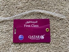 Qatar Airways - First Class hinged Plastic luggage tag, New