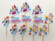 12 x Bluey Cupcake Toppers Cake Topper | Bluey Birthday Decorations