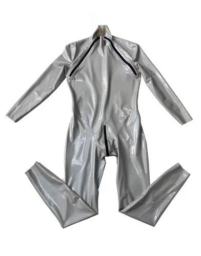 Mens latex fetish catsuit - catsuit, neck