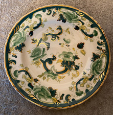 Vintage Mason's Green Chartreuse Dinner Plate Ironstone Green & Gold, 26.5cm w