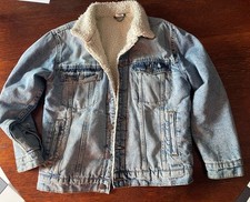 Zara boys denim shearling lined jacket size 11-12 Years 152cm