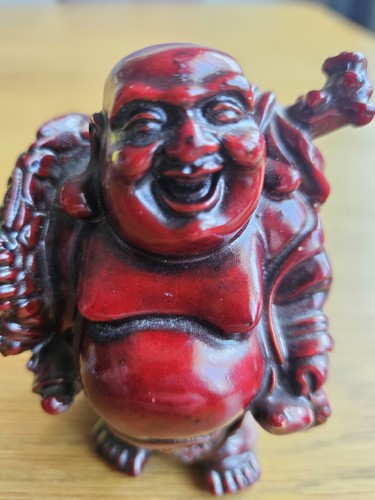 Small red resin buddha - small,