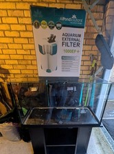 105L Fish Tank with Stand (Custom Cut Glass Lid) and  External Filter