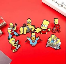 Set of 7 x The Simpsons Themed Pin Badges - 10% Discount Available