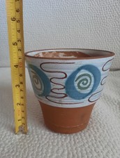 Vintage BRIGLIN POTTERY plant pot Mid Century RARE ! 1960s 1970s Hand decorated