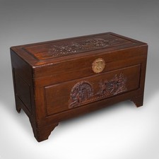 Large vintage carved chest - large,
