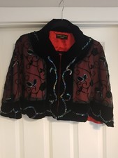 Besarani collection black velvet sequined short cape one size