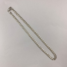 Vintage 925 Sterling Solid Silver Chunky Choker Flat Link Chain Necklace 50cm