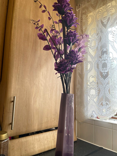 Tall purple rectangular glass - purple,