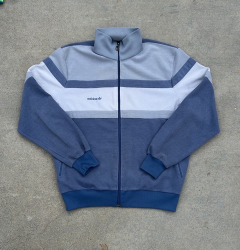 Vintage 80s adidas blue track - vintage,