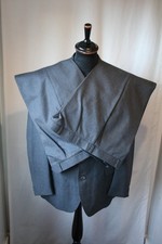 Vtg Yorkers grey pin stripe 4 piece suit 42 & vest 2 trousers W 36 L 32 revival