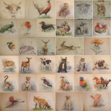 CUSHION & BAG PANELS Linen Look Cotton Fabric 44 COUNTRY & EXOTIC ANIMAL DESIGNS