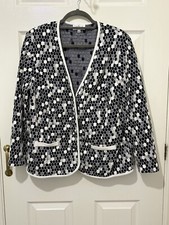 Afibel Textured Cardigan / Jacket, Black & Ivory, Size 16