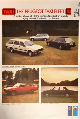 Peugeot 505 305 taxi - taxi, brochure