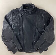 Vintage Leather Biker Jacket Cafe Racer Jacket Black Size 40