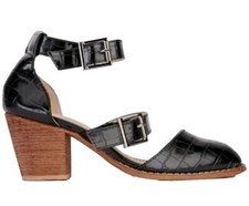  Black Mock Croc Effect Buckle