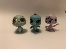 Littlest Pet Shop Aquatic Bundle, Green Seal, Blue Turtle, Purple Octopus 