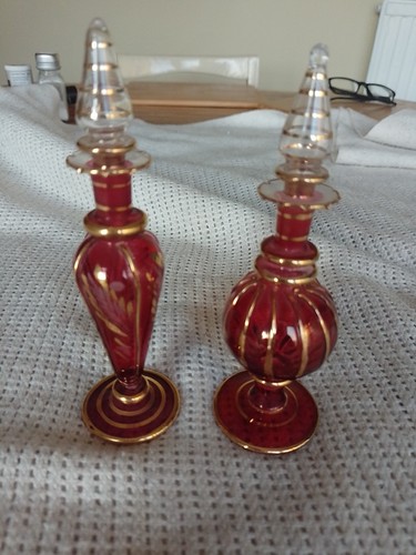 Vintage glass perfume - glass, bottles