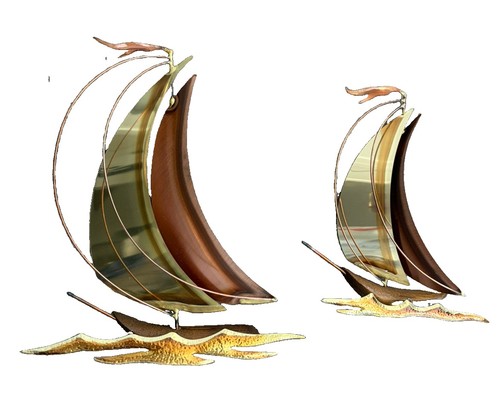 Sail boats metal wall - 2,