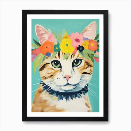 Manx cat with flower - with, crown