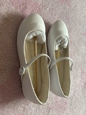Next Girls white bridesmaid/communion shoes with sparkly heel Size 2