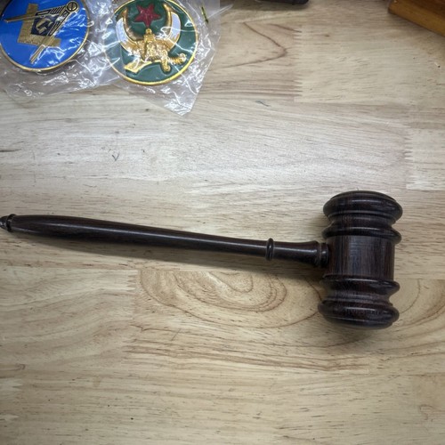 Vintage masonic wooden gavel - wooden,