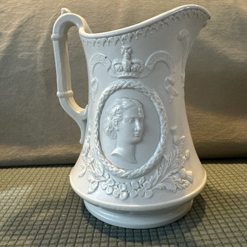 Parian ware pitcher - parian, bell