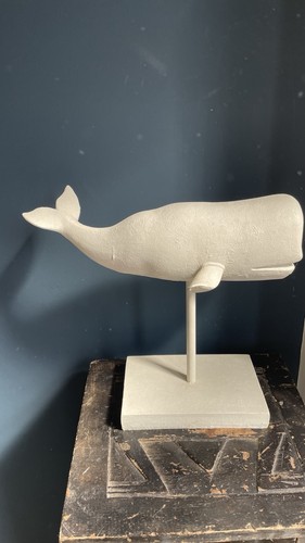 Whale ornament heavy textured - heavy,