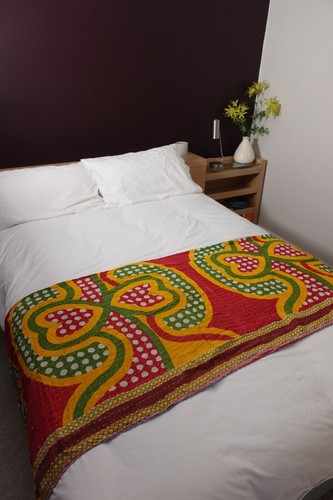 Vintage sari throw reversible - sari,