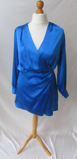 ZARA Blue Satin Wrap Effect