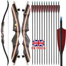 62" Takedown Recurve Bow 20lbs-50lbs Right Hand Bow Archery Hunting Carbon Arrow