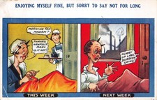 SEASIDE  COMIC POSTCARD BED NO 2509  USED GOOD PLUS HA