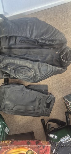 Motorcycle leather jacket and - jacket,
