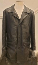 Kolby Italian Genuine Leather Blazer Jacket Coat Medium Black Smart Minimalist