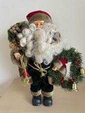 Father Christmas Figure with Jingle Bells and Santa Claus Toy Sack