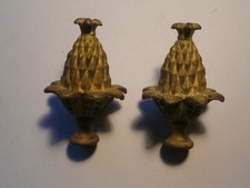 2 small brass bracket clock finials