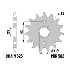 Sprocket PBR Z14 teeth step