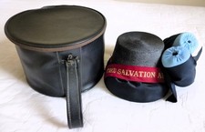 VINTAGE 1940s 50s SALVATION ARMY BONNET & ORIGINAL HAT BOX/CASE