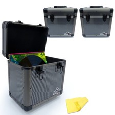 Gorilla 12" LP Vinyl Record Carry Case DJ Storage Box Carbon Holds 60 Records x3