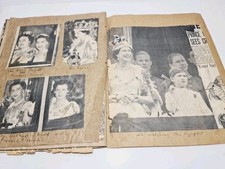 Vintage Coronation Scrap Book Royal Family Related Newspaper/Magazine Cuttings
