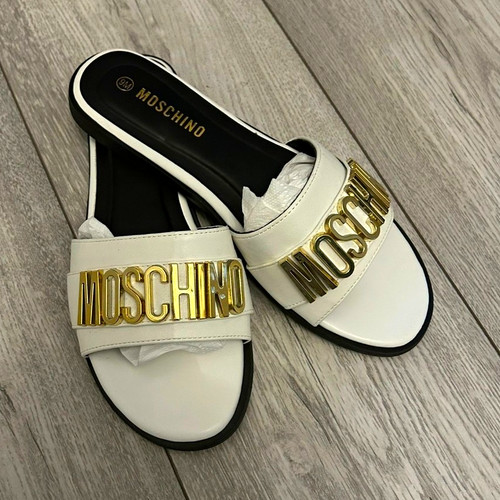Moschino women white leather - moschino, women's