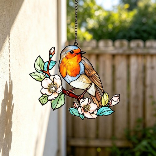 Robin bird acrylic - acrylic, suncatcher
