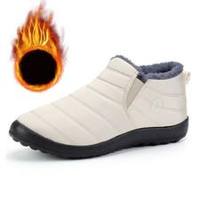 Womens Fur Lined Snow Ankle Boots Ladies Winter Warm Waterproof Flat Shoes UK