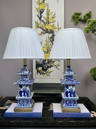Pair elegant blue and white - elegant,