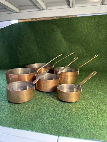 Vintage french copper pans set - copper,