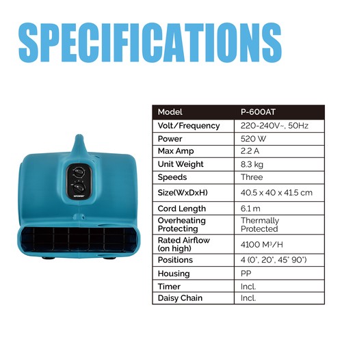 Xpower 600at air mover - air,