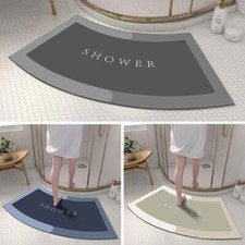 Super Absorbent Curved Shower Mat Non Slip Bathtub Floor Carpet