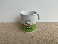 Peanuts Snoopy & Woodstock Ceramic Mug 1965 Staffordshire Vintage Kiln Craft Tea