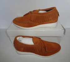 Oki Kutsu New Ladies Tan Suede Leather Uno Fringe RRP £69.99 Trainers UK Size 4