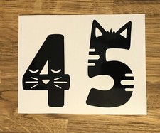 Set Of 3 Cat Wheelie Bin Vinyl Stickers Recycling Box House Number